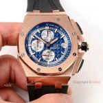 Fake Audemars Piguet For Sale - 44mm Rose Gold Blue Dial Men's Watch 
